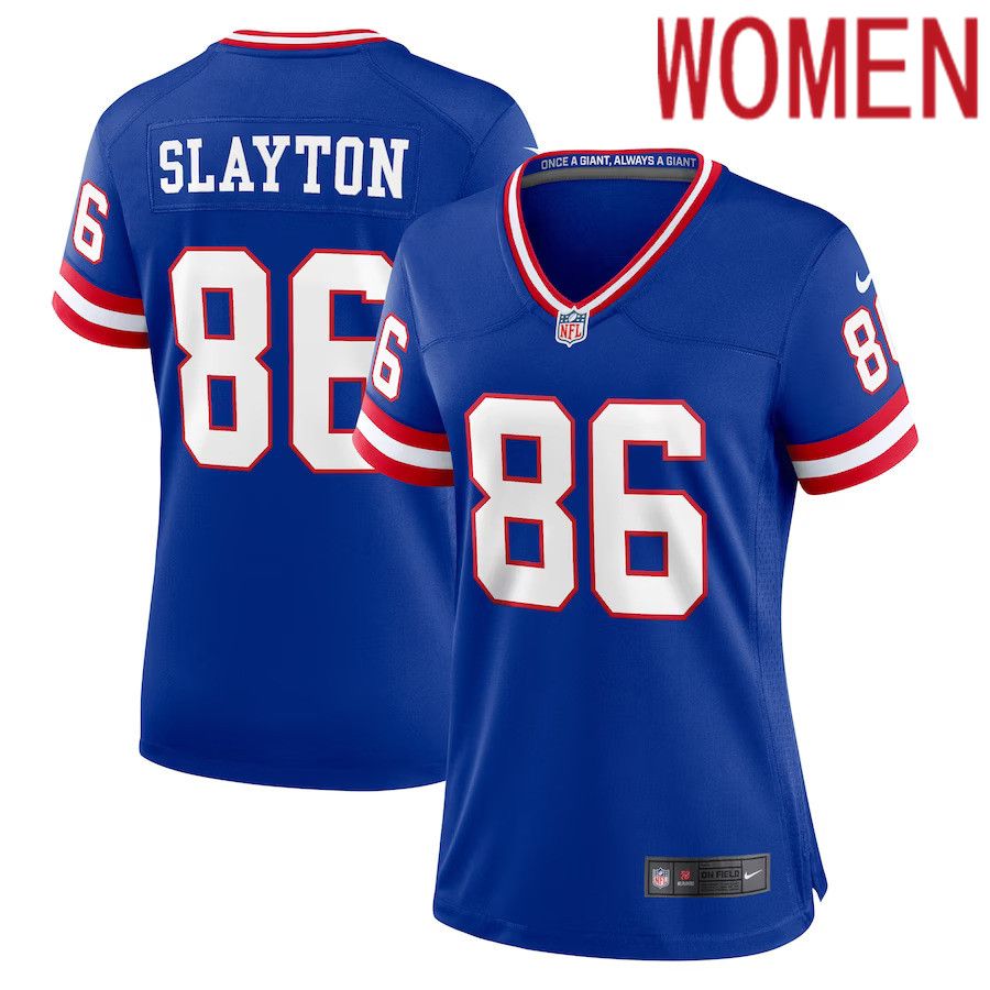 Women New York Giants 86 Darius Slayton Nike Royal Classic Player Game NFL Jersey